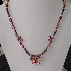 🦋 Butterfly Rose/Amethyst SWAROVSKI NECKLACE